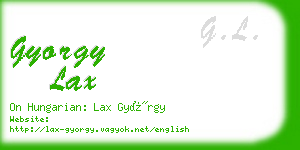 gyorgy lax business card